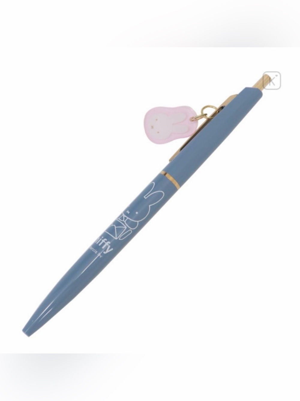 Miffy Blue Bunny Charm Pen with Gold Trim